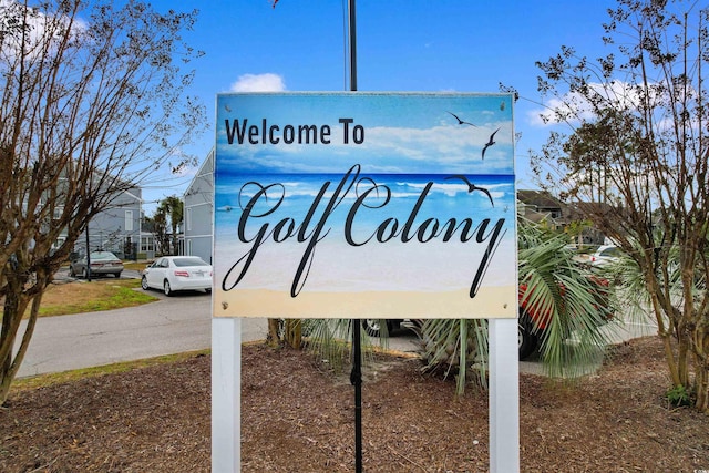 view of community sign