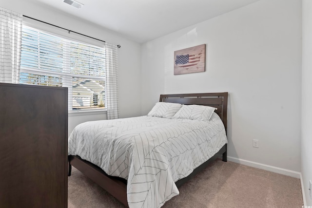 bedroom with carpet floors