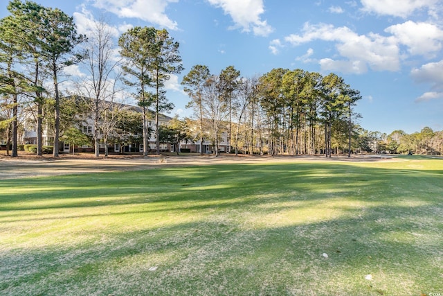 view of property's community featuring a lawn