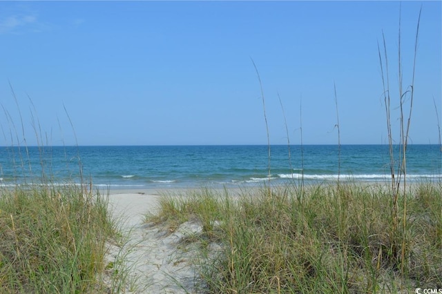 property view of water with a beach view