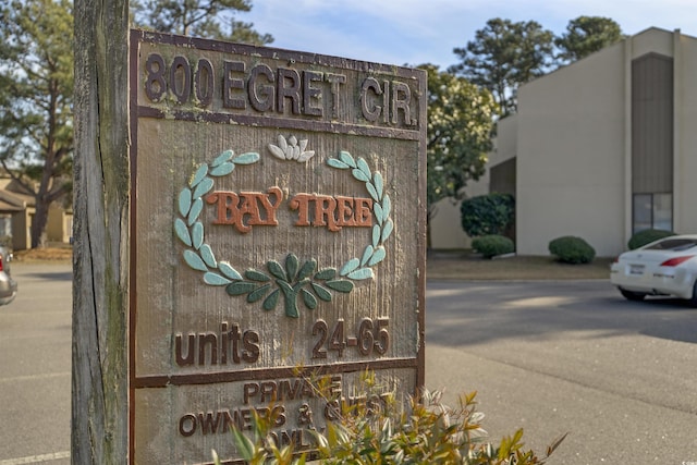 view of community sign