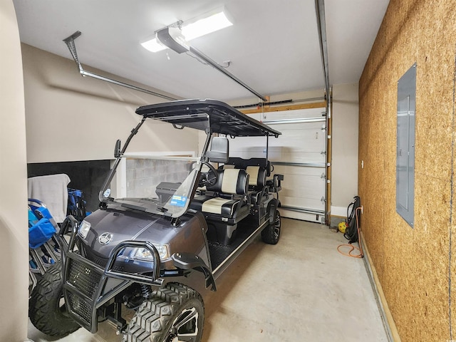 garage featuring electric panel