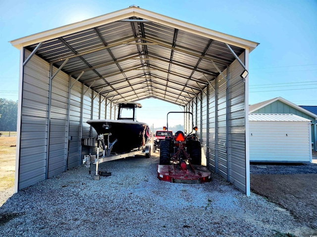 view of parking featuring a detached carport