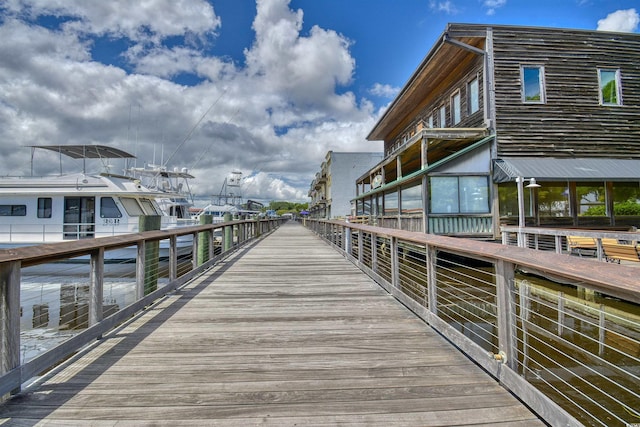 view of dock area