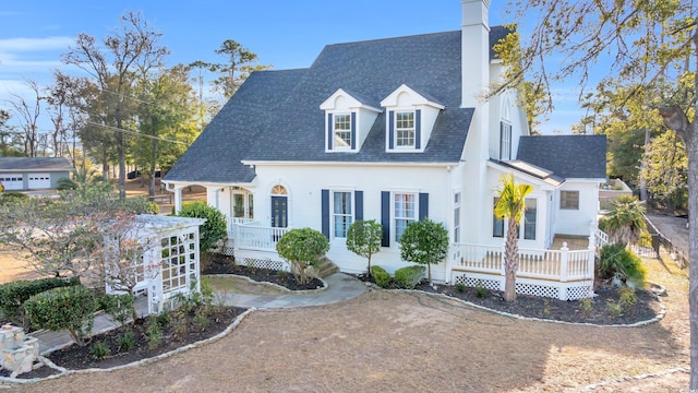 view of front of home with covered porch