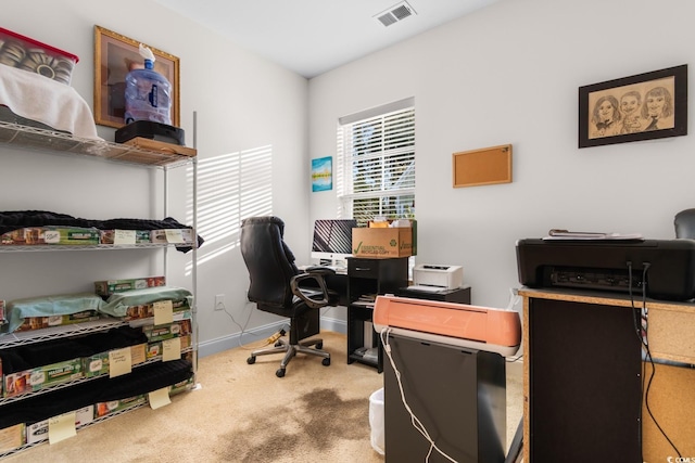 home office with carpet