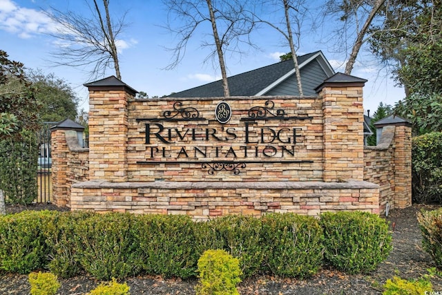 view of community sign