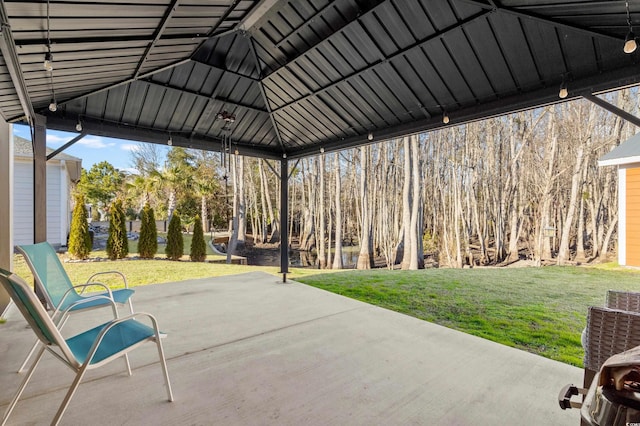 view of patio featuring a gazebo