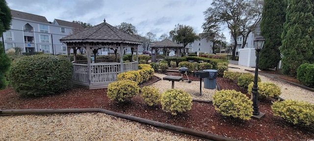 view of community featuring a gazebo