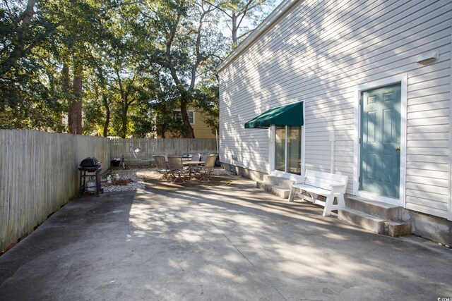 view of patio with area for grilling