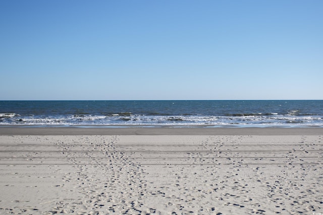 view of water feature with a view of the beach