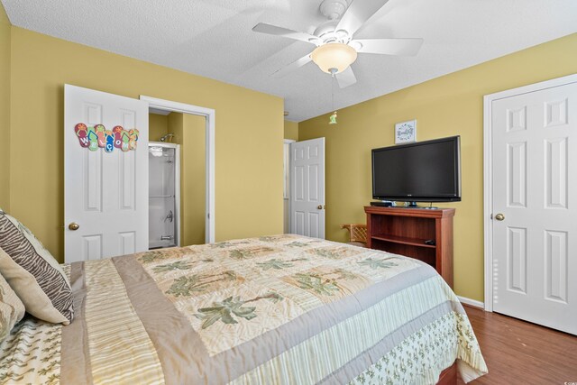 618 3rd Ave S Unit 4D, North Myrtle Beach, SC 29582 - bedroom with wood finished floors and a ceiling fan