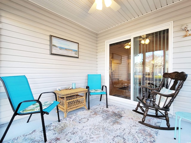 view of patio / terrace with ceiling fan