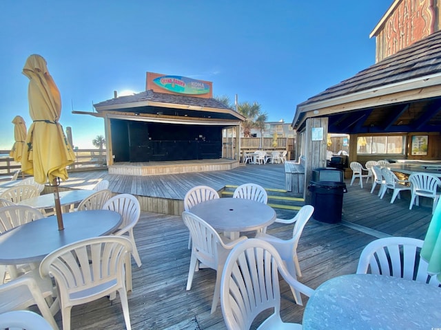 9550 Shore Dr Unit 1226, Myrtle Beach, SC 29572 - deck with a gazebo, outdoor dining area, and outdoor dry bar