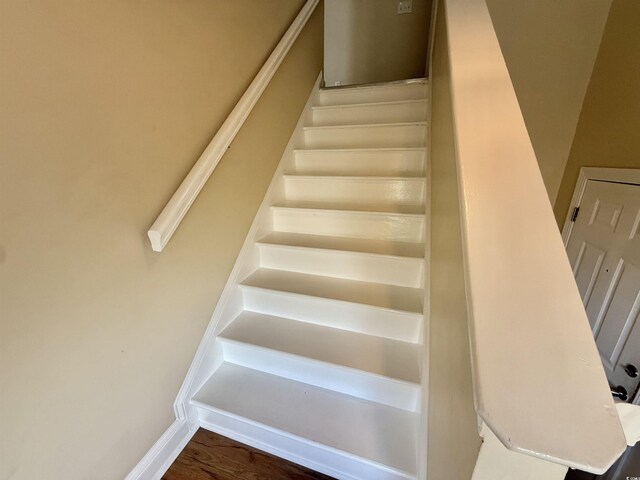 4273 Santolina Way Unit E, Murrells Inlet, SC 29576 - stairway with baseboards and wood finished floors