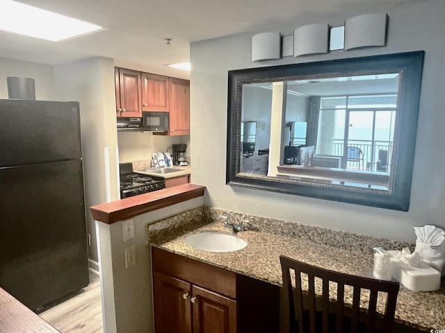 bathroom featuring hardwood / wood-style flooring and sink