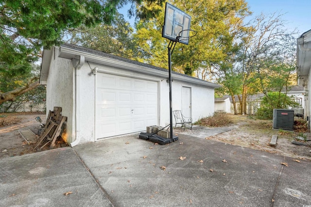 garage featuring central air condition unit