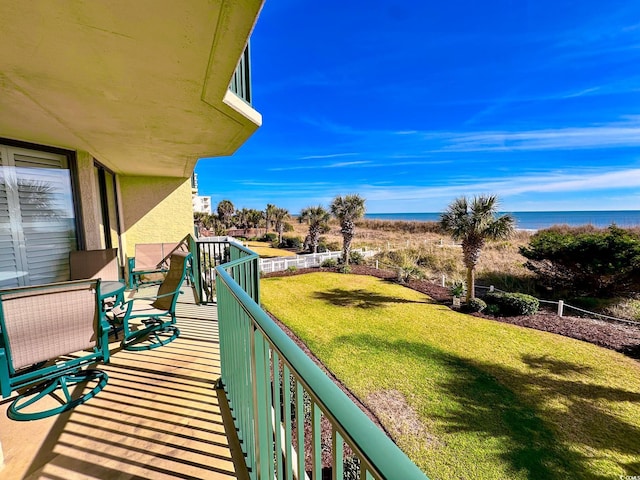 balcony with a water view