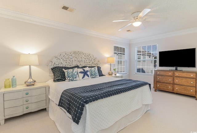 4384 Daphne Ln Unit H, Murrells Inlet, SC 29576 - bedroom featuring crown molding, light colored carpet, and a ceiling fan