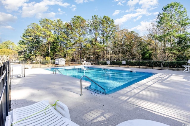 view of pool with a patio area