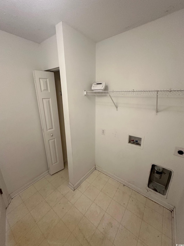 laundry area with hookup for an electric dryer and hookup for a washing machine