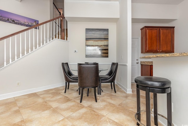 view of tiled dining space