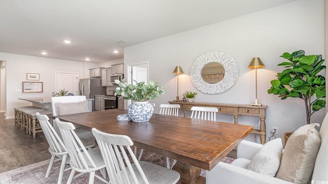 1480 Nokota Dr, Conway, SC 29526 - dining area with wood finished floors and recessed lighting