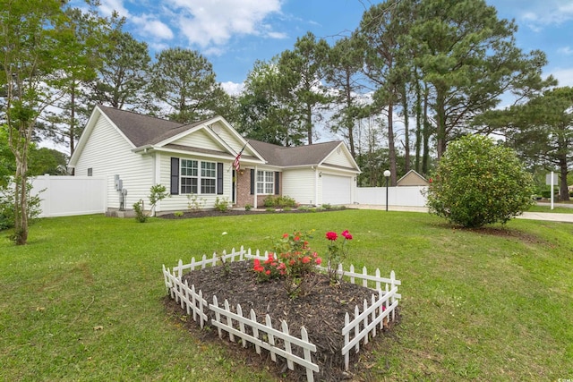 5933 Rahnavard Blvd, Myrtle Beach, SC 29588 - view of front of house with a garage, fence, and a front yard