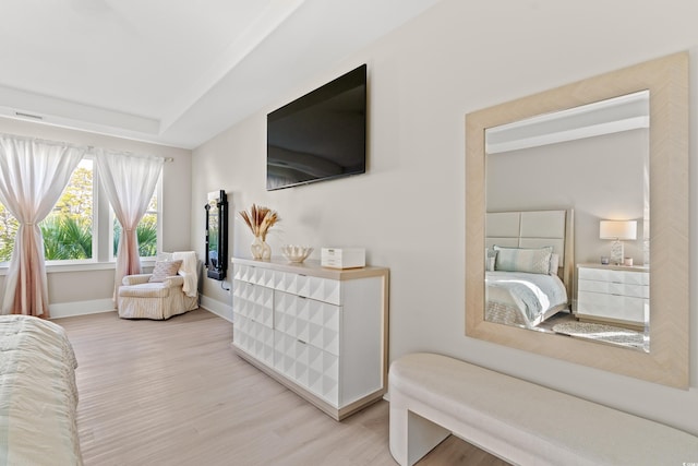 bedroom featuring light hardwood / wood-style floors