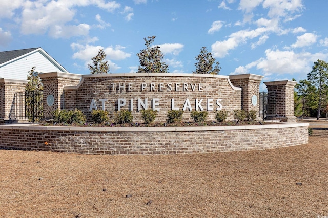 view of community sign