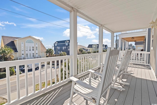 deck featuring covered porch