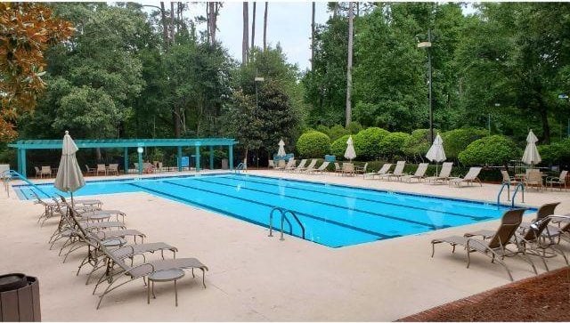 view of pool featuring a patio area