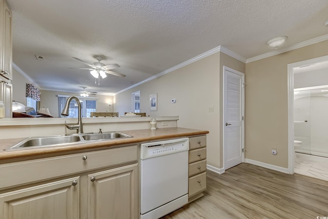880 Fairway Dr Unit 302Bb, Longs, SC 29568 - kitchen with a sink, ornamental molding, light countertops, and dishwasher
