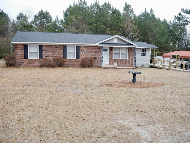 view of single story home