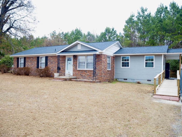 view of single story home