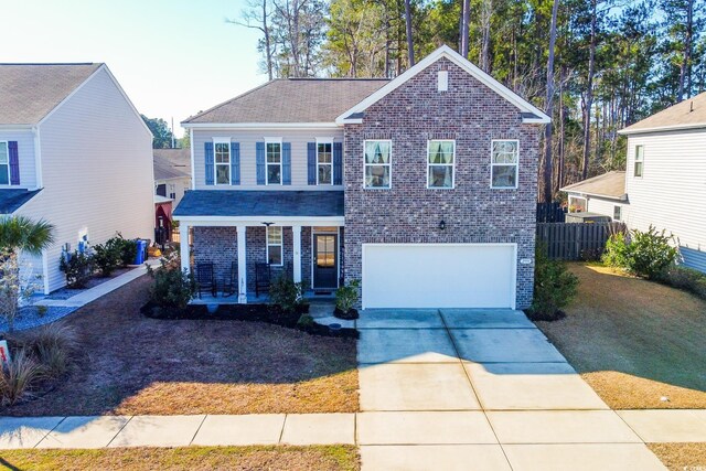 view of front of house with a garage