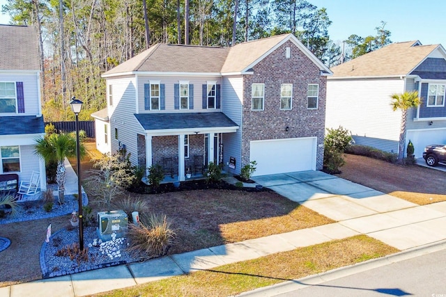 view of property featuring a garage