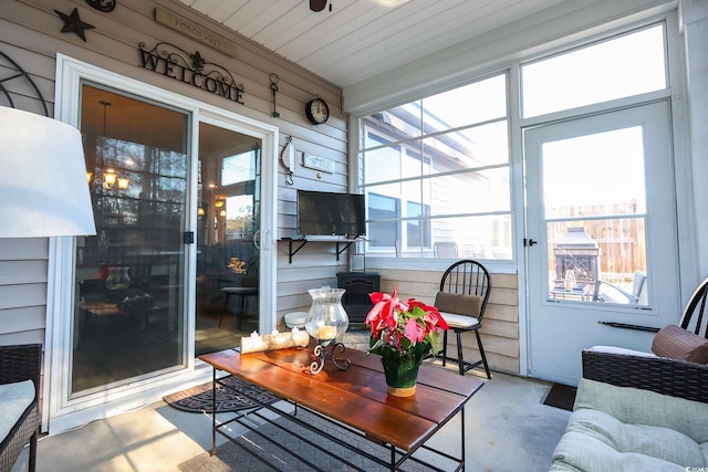 view of sunroom