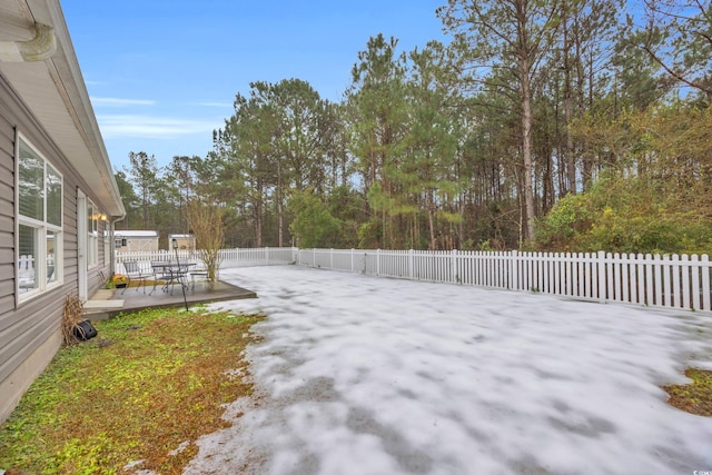 view of yard with a patio area