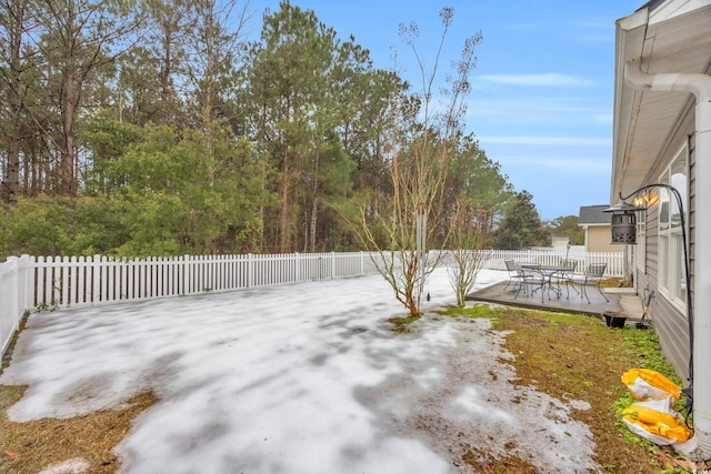 view of yard featuring a deck