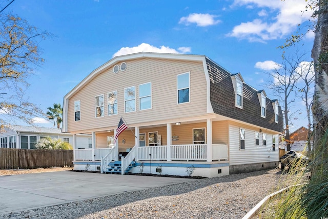 view of front of house with covered porch