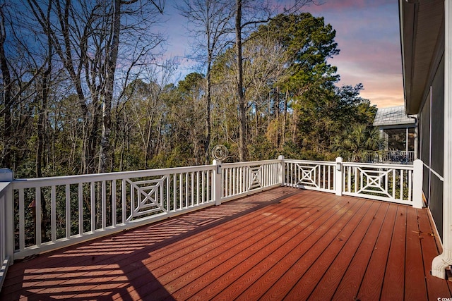 view of deck at dusk