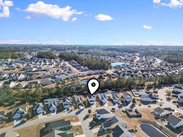 bird's eye view with a residential view