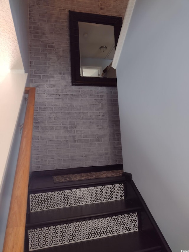 stairway with baseboards