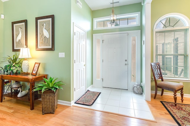 foyer entrance featuring light hardwood / wood-style flooring