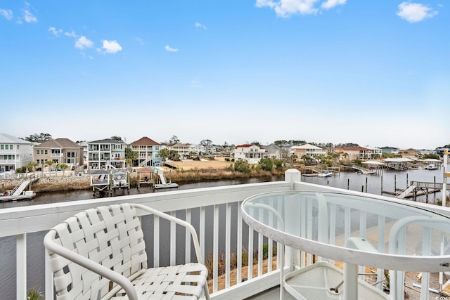 balcony with a water view