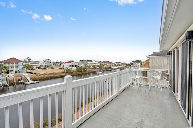 balcony with a water view