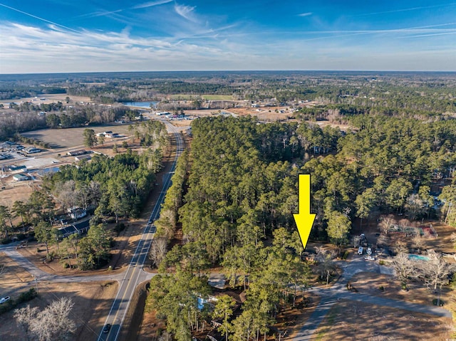 bird's eye view featuring a forest view