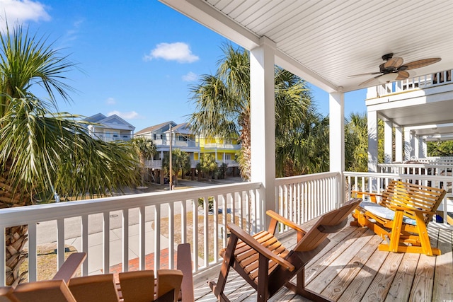 deck featuring ceiling fan