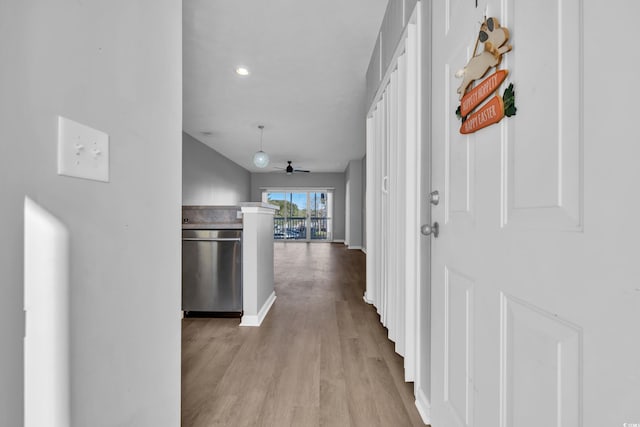 901 W Port Dr Unit 1706, North Myrtle Beach, SC 29582 - corridor featuring light wood-type flooring, baseboards, and recessed lighting